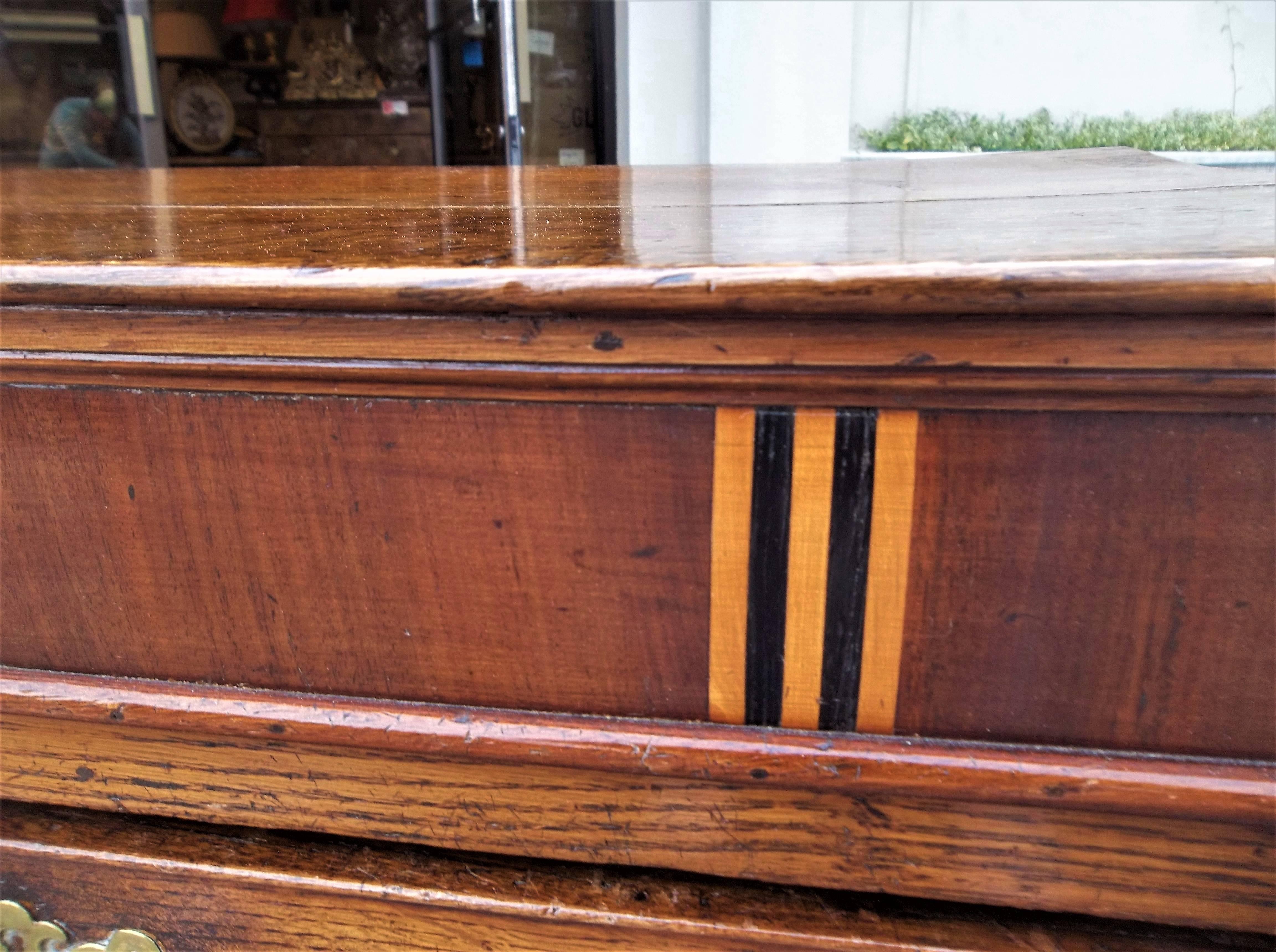 Tall Fan Inlaid Welsh or English Dresser of Oak and Mahogany 1