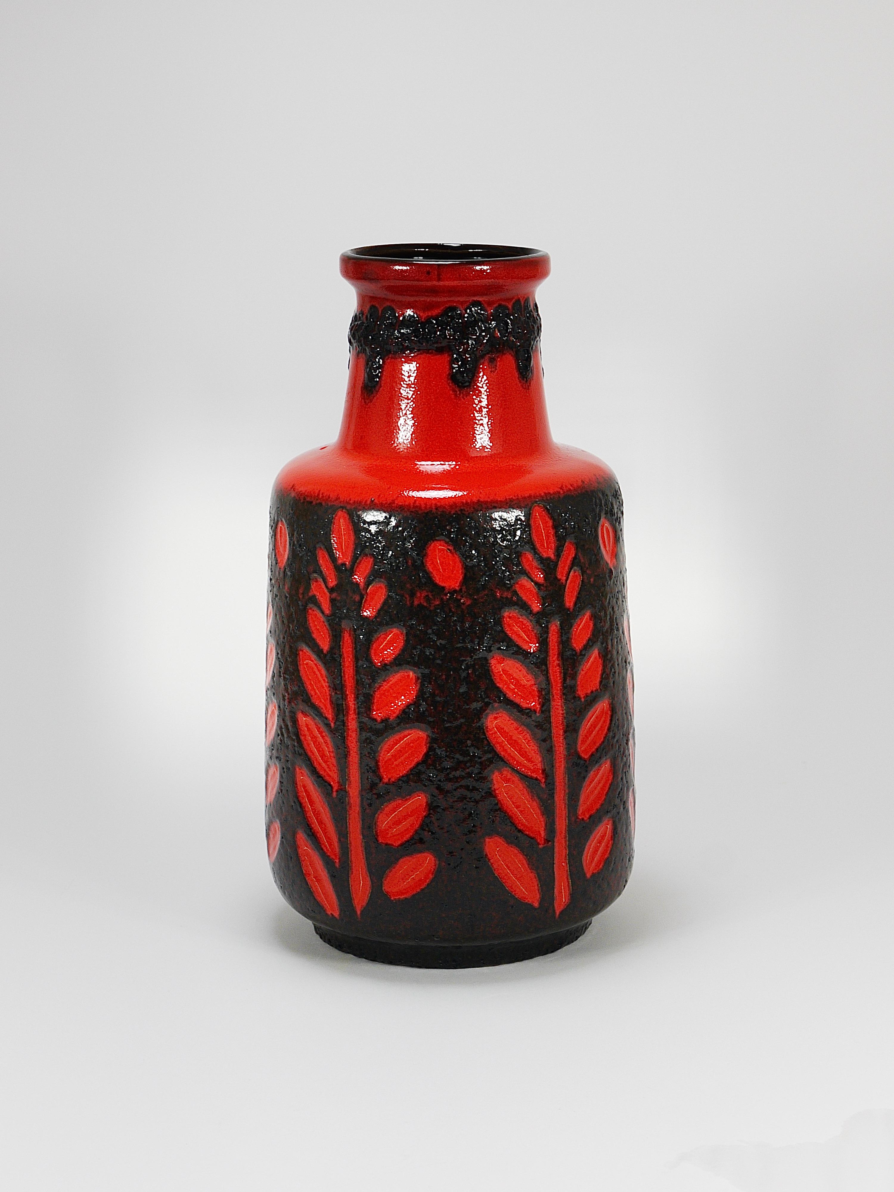Große Bodenvase aus Fat Lava-Kunstkeramik von Scheurich, Westdeutschland, 1970er Jahre im Angebot 8