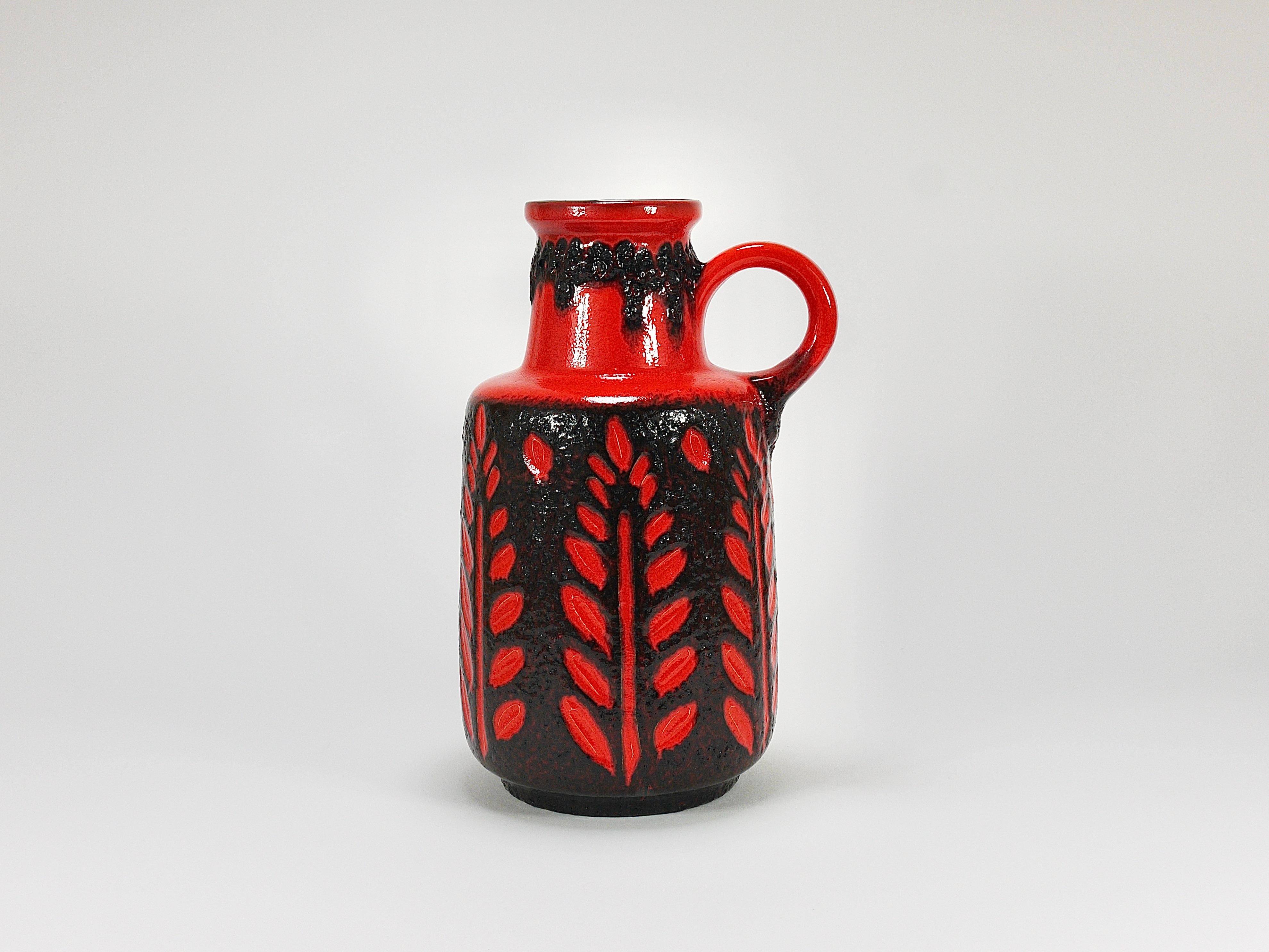 Große Bodenvase aus Fat Lava-Kunstkeramik von Scheurich, Westdeutschland, 1970er Jahre (Moderne der Mitte des Jahrhunderts) im Angebot