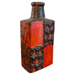 Tall Fat Lava Vase By Scheurich Keramik, West Germany
