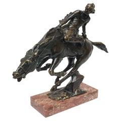 "Tall Feather" Art Deco Bronze Sculpture by Bruno Zach