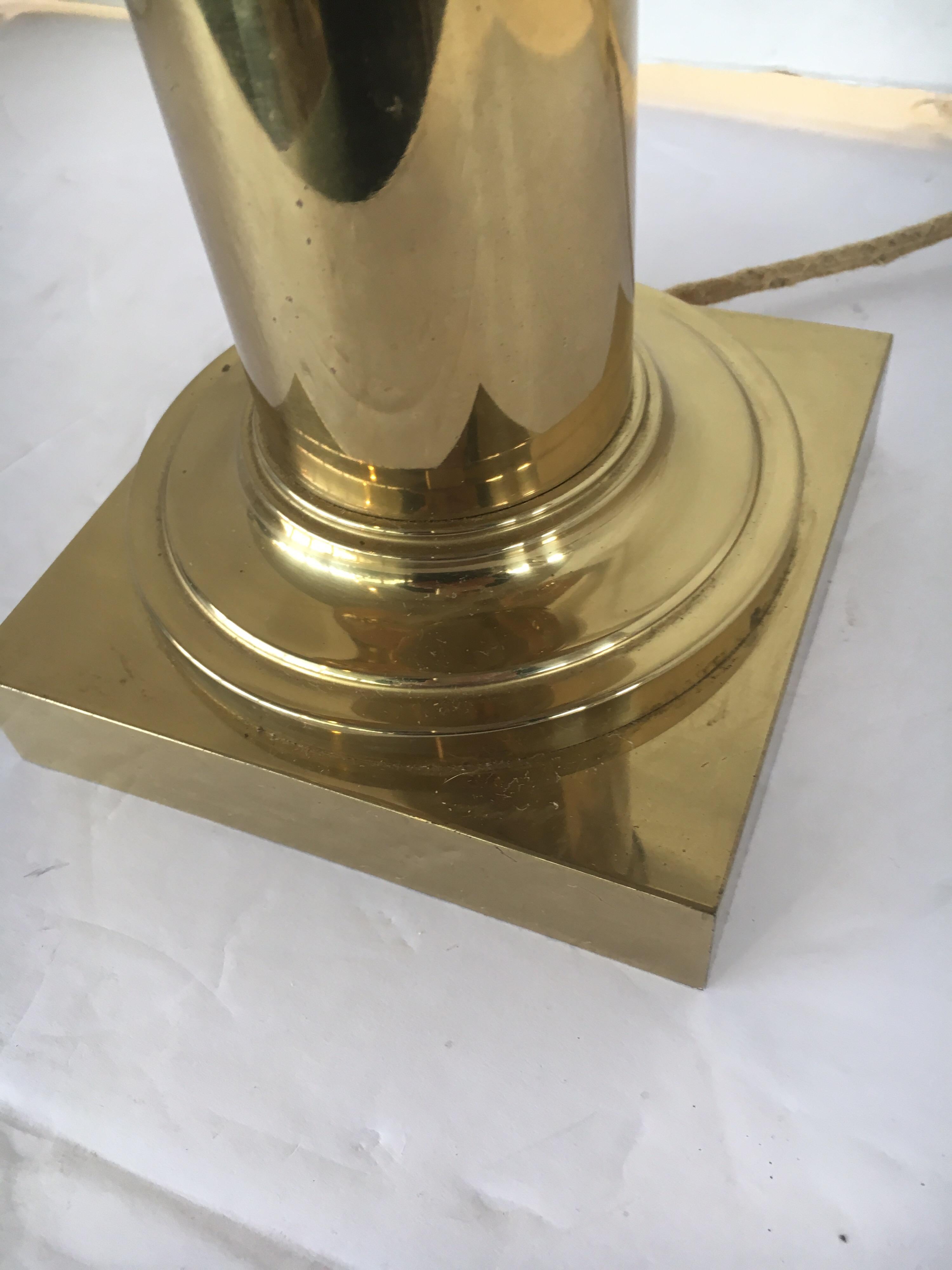 Tall Federal Two-Arm Brass Table Lamp 2