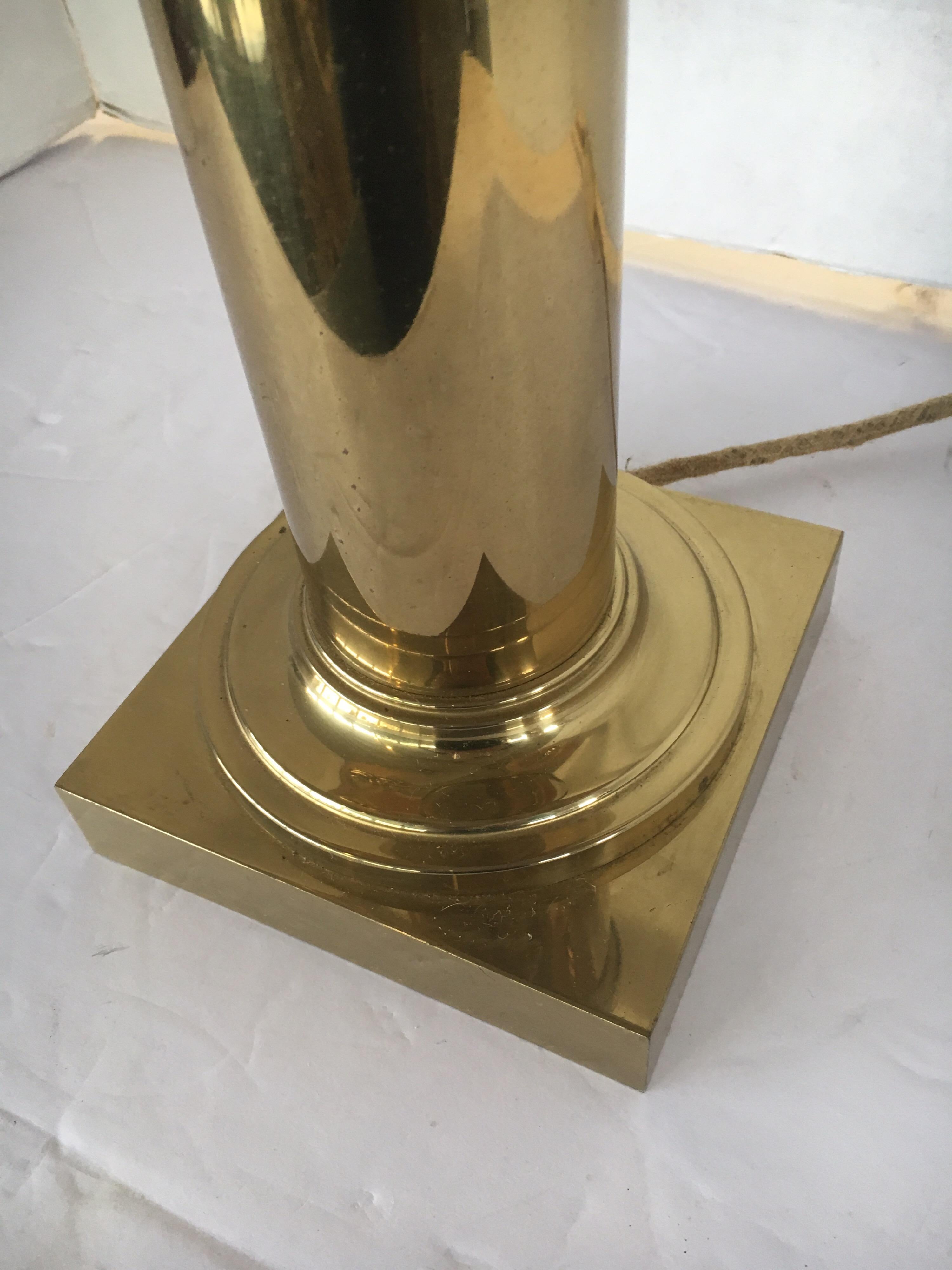 Tall Federal Two-Arm Brass Table Lamp 4