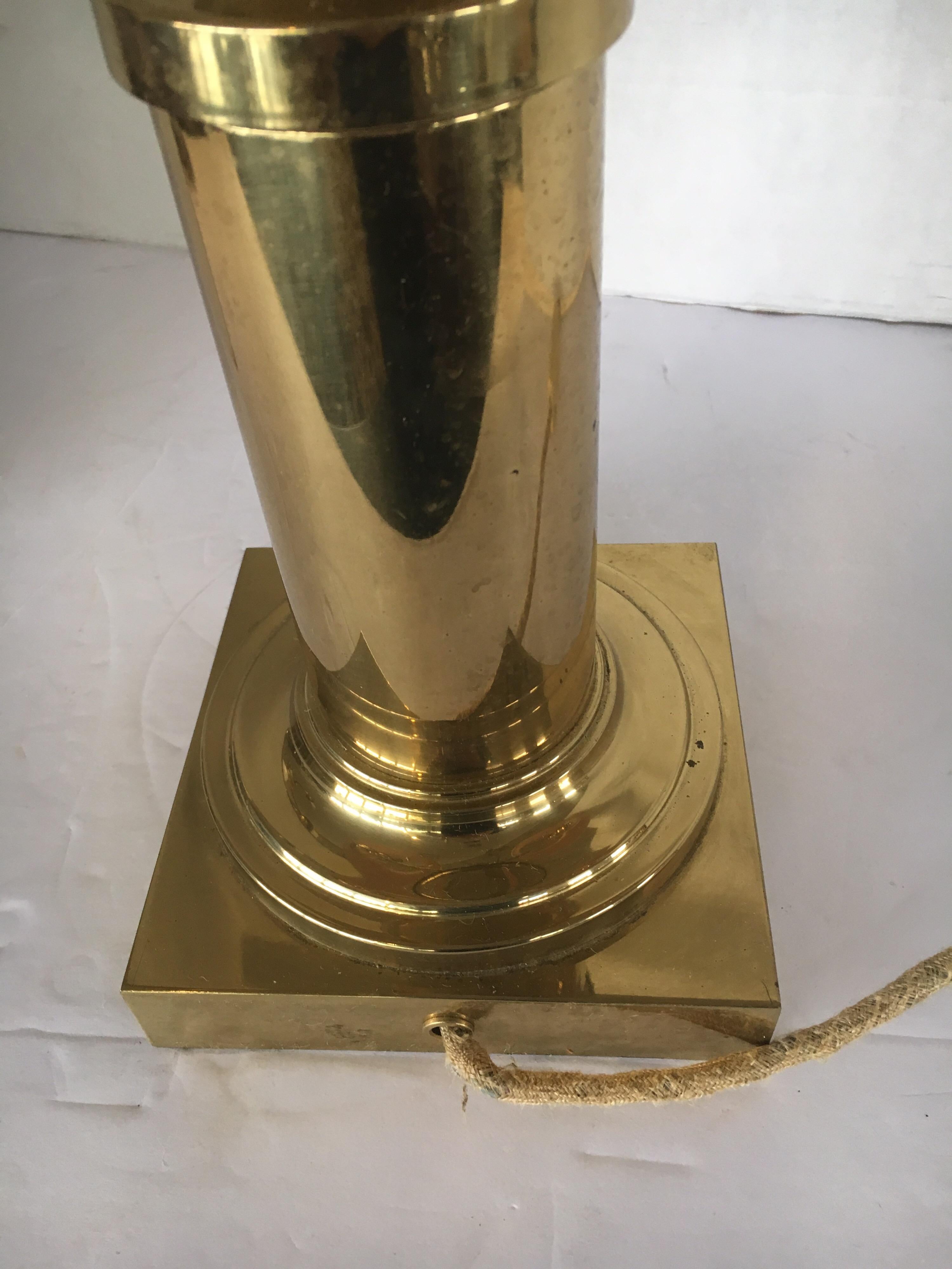 Tall Federal Two-Arm Brass Table Lamp 6