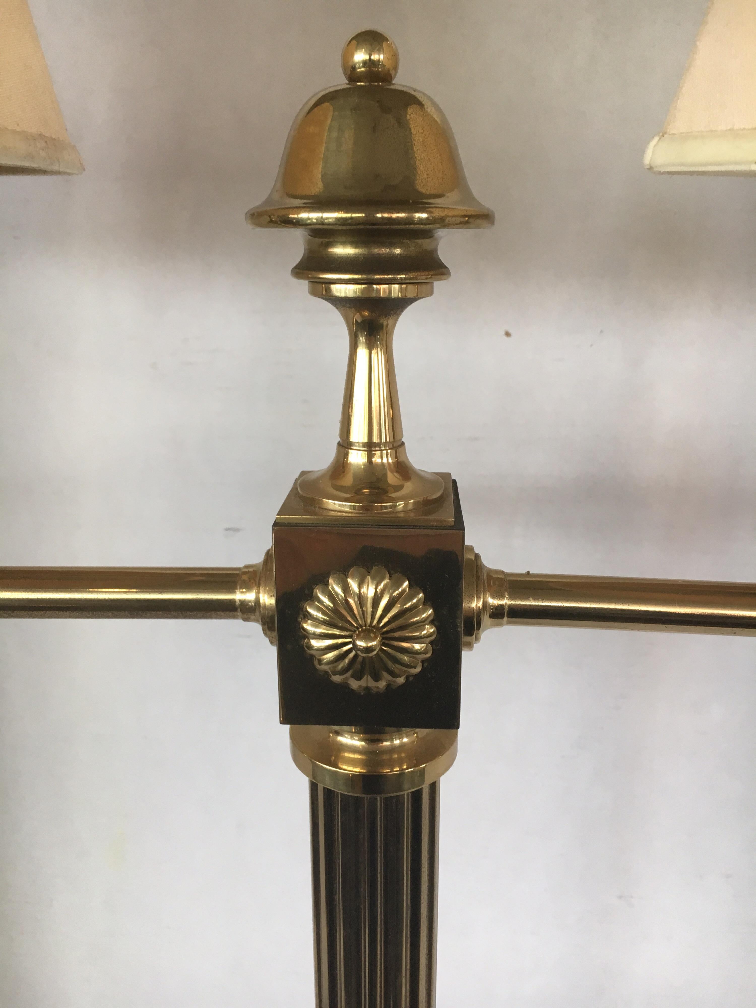 American Tall Federal Two-Arm Brass Table Lamp