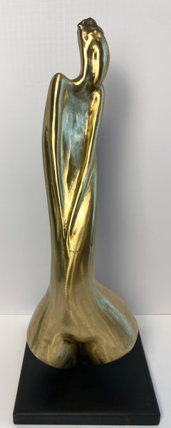 Tall Figurative Bronze Sculpture attr. to Aharon Bezalel, Surrealist Nude Statue