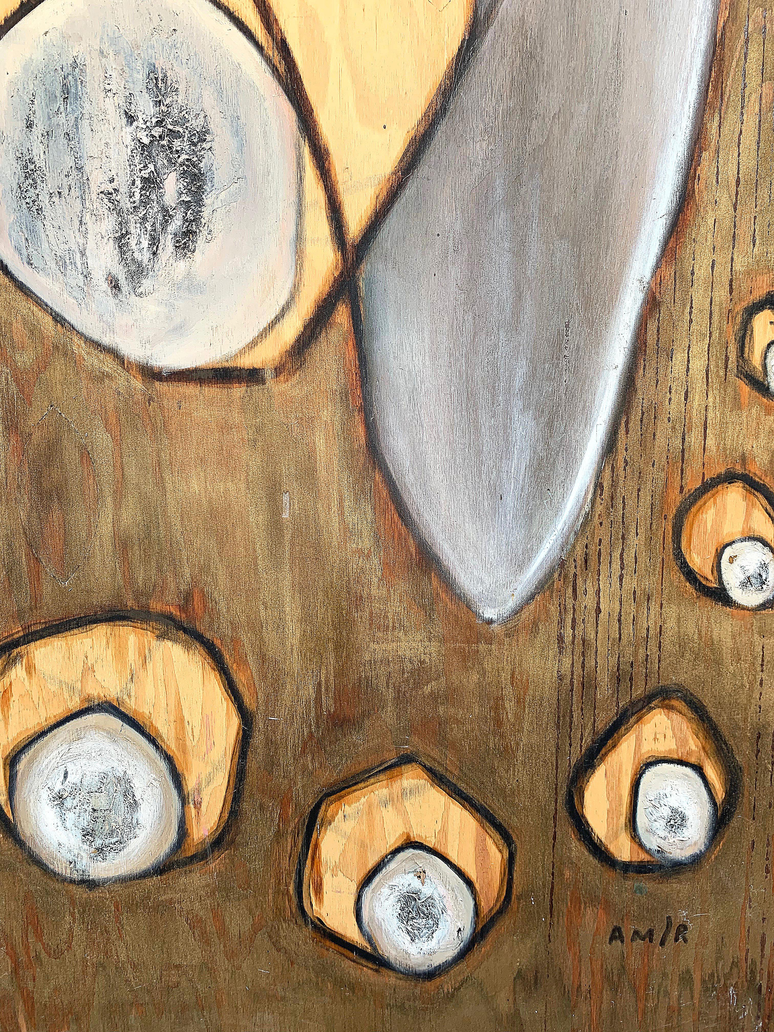 Pintura figurativa alta sobre madera contrachapada en Bueno Estado en San Diego, CA