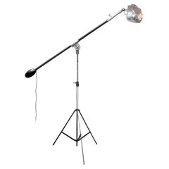 Tall Floor Standing Triple Bulb Boom Light on Tripod Base