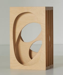 Großer Fluid Cube Serie 11 Wandskulptur aus Birkensperrholz von Kristine Engelbrech