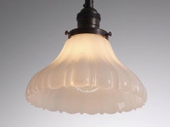 Tall Fluted Clam Broth Bell Pendent