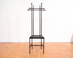 Tall Forged Statement Chair Artisan Throne Minimalist Wrought Iron Brutalist