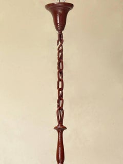 Tall French 1940s Painted Iron Chandelier