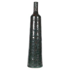 Große französische 1960er Jahre Mid Century Iridescent Teal Flasche Vase