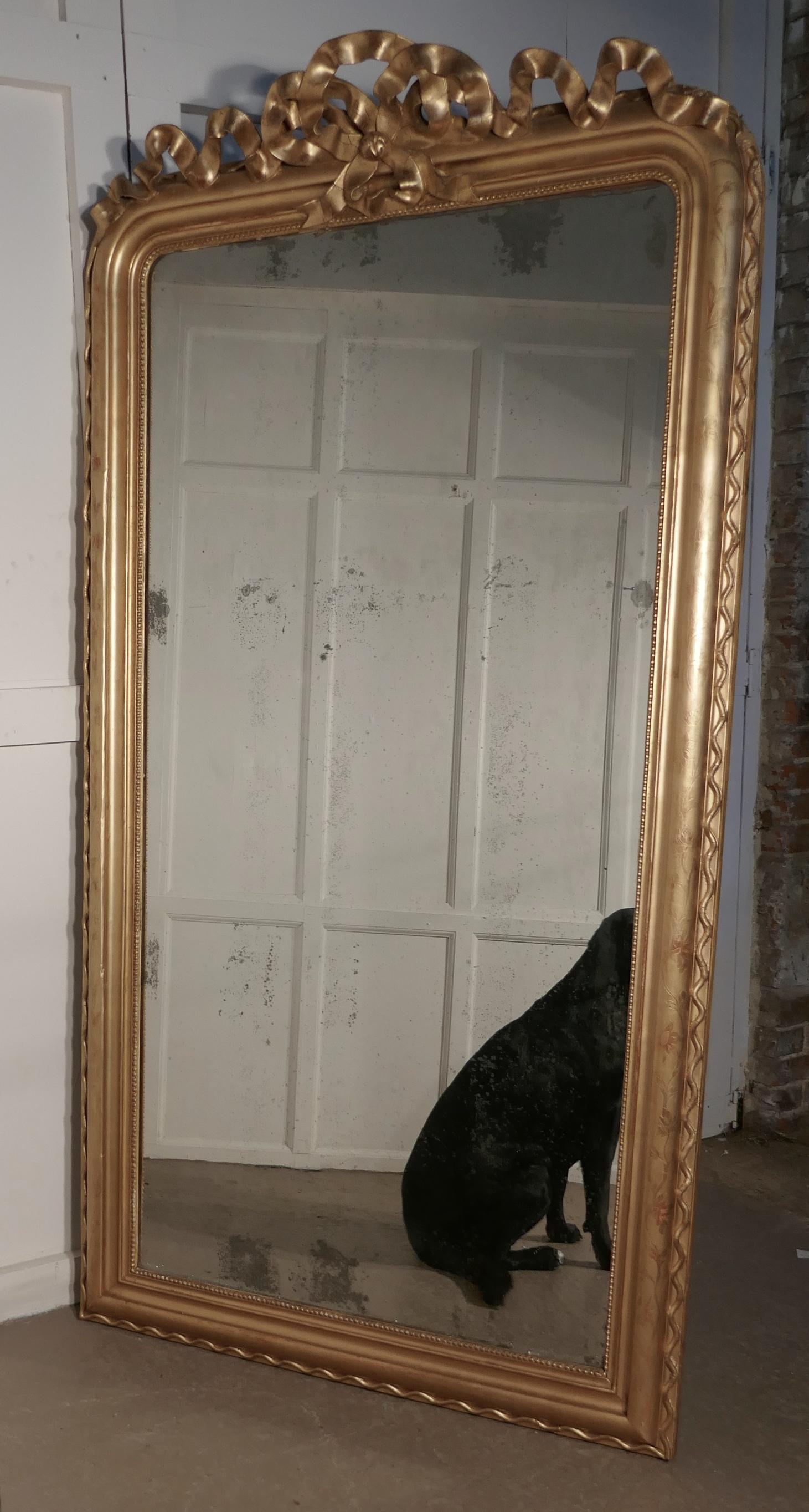 Tall French 19th Century Decorated Louis Philippe Wall Mirror 4