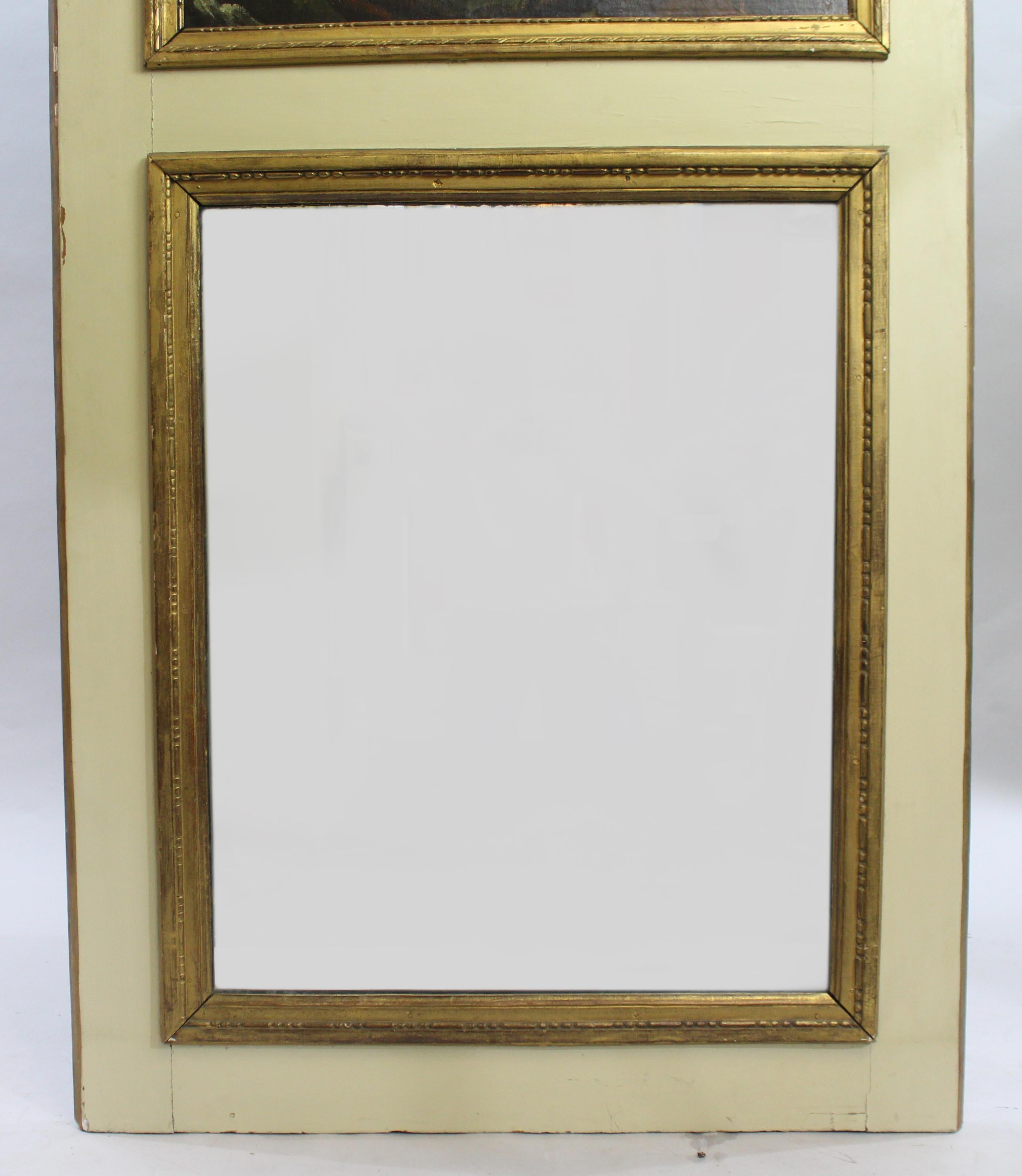 Tall French Antique Chateau Trumeau Mirror c.1890 1