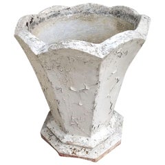 Tall French Art Deco Concrete Geometric Planter, circa 1930