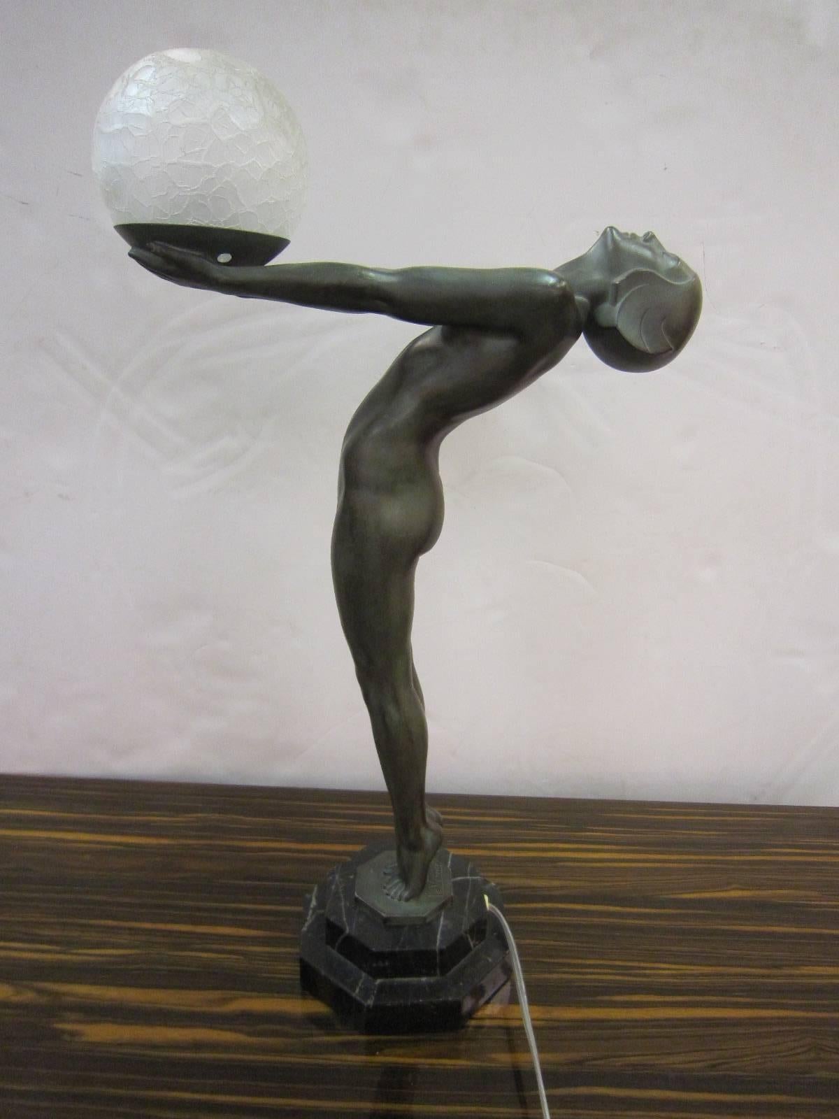 Tall French Art Deco Figural Lamp 