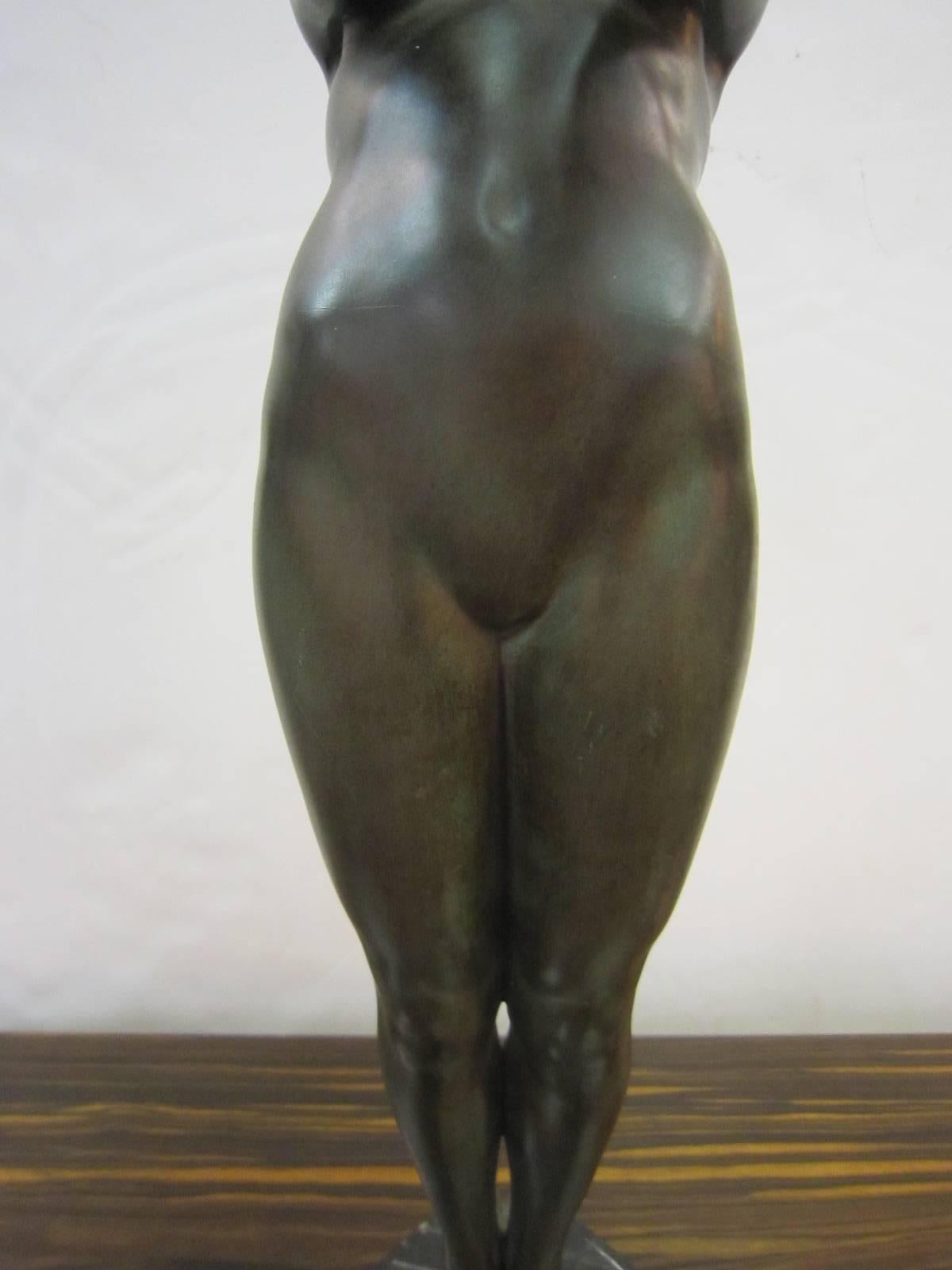 Tall French Art Deco Figural Lamp 