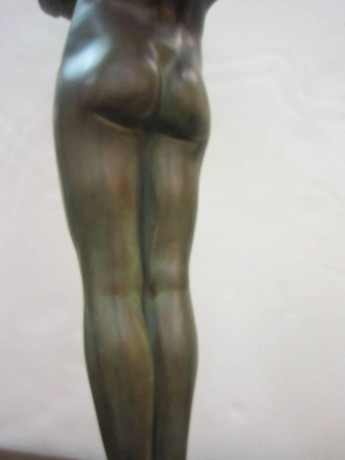 Tall French Art Deco Figural Lamp 