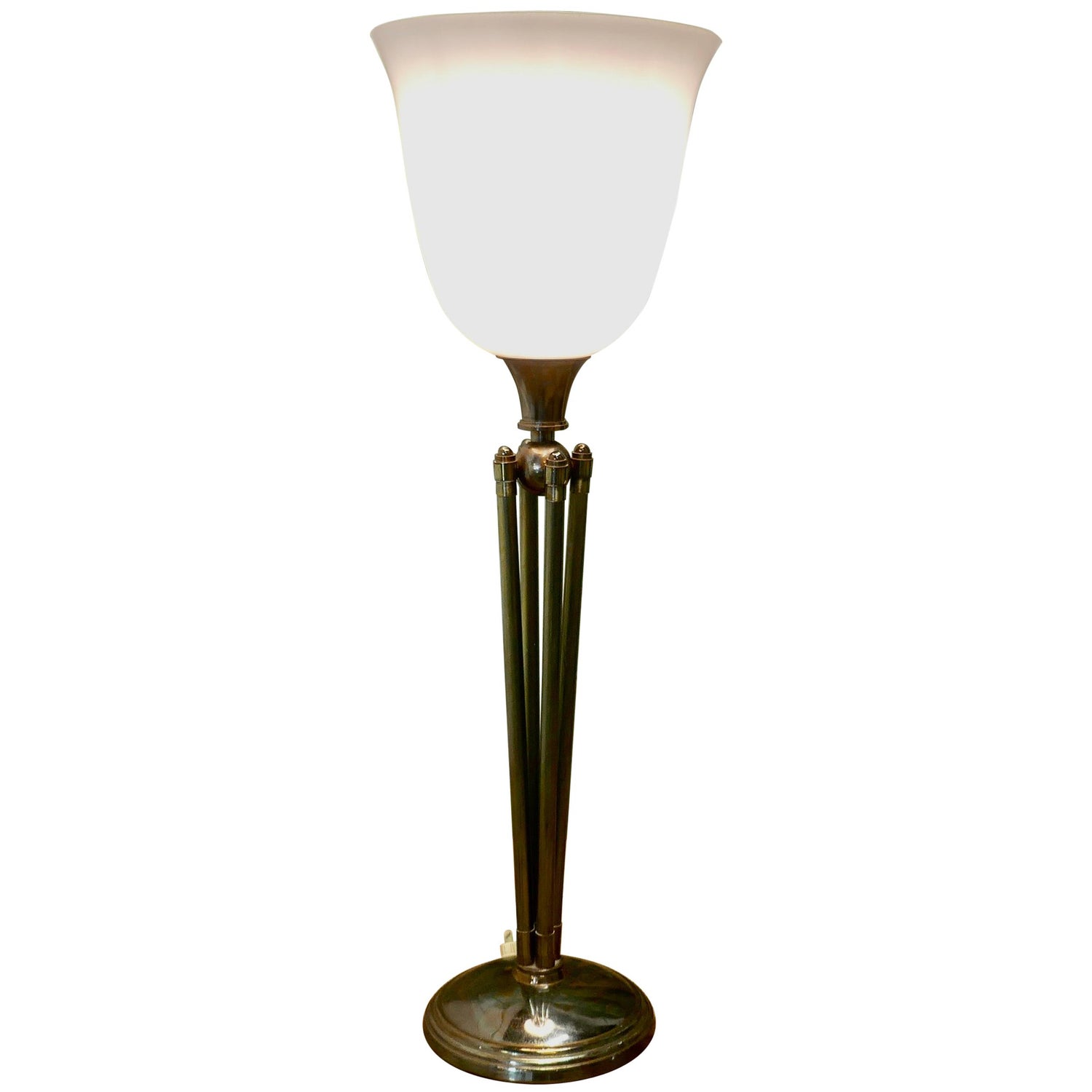 Art Deco Era Tall Brass Candlestick Table Lamps For Sale at 1stDibs | tall  candlestick table lamps, vintage tall brass lamp