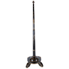 Tall French Black Chinoiserie Floor Lamp