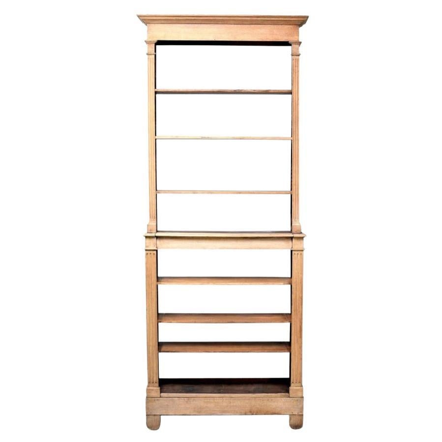 Tall French Bleached Oak Bookcase or Étagère with Adjustable Shelves at 1stDibs oak bookcase
