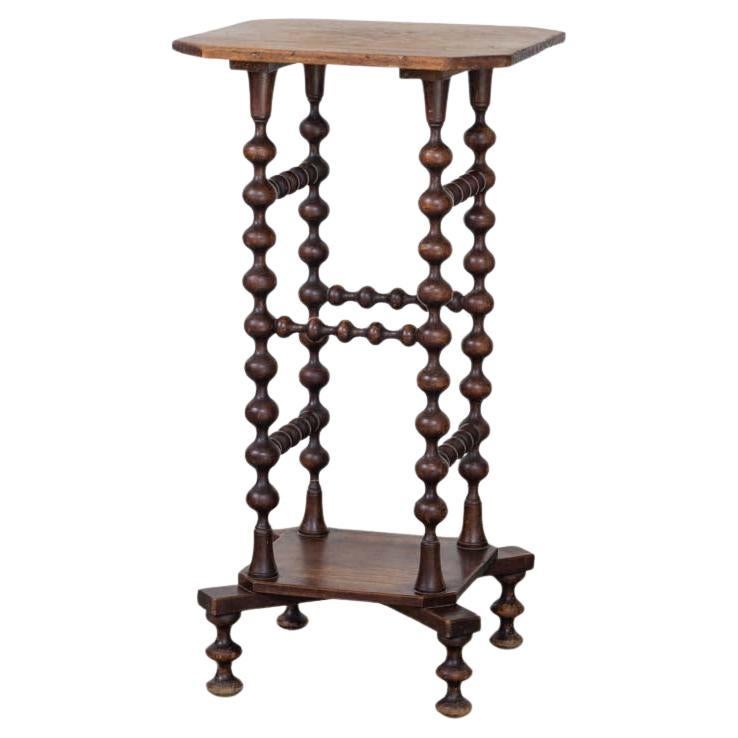 Tall French Bobbin Wood Side Table