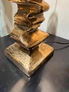 Tall french bronze table lamp circa 1970