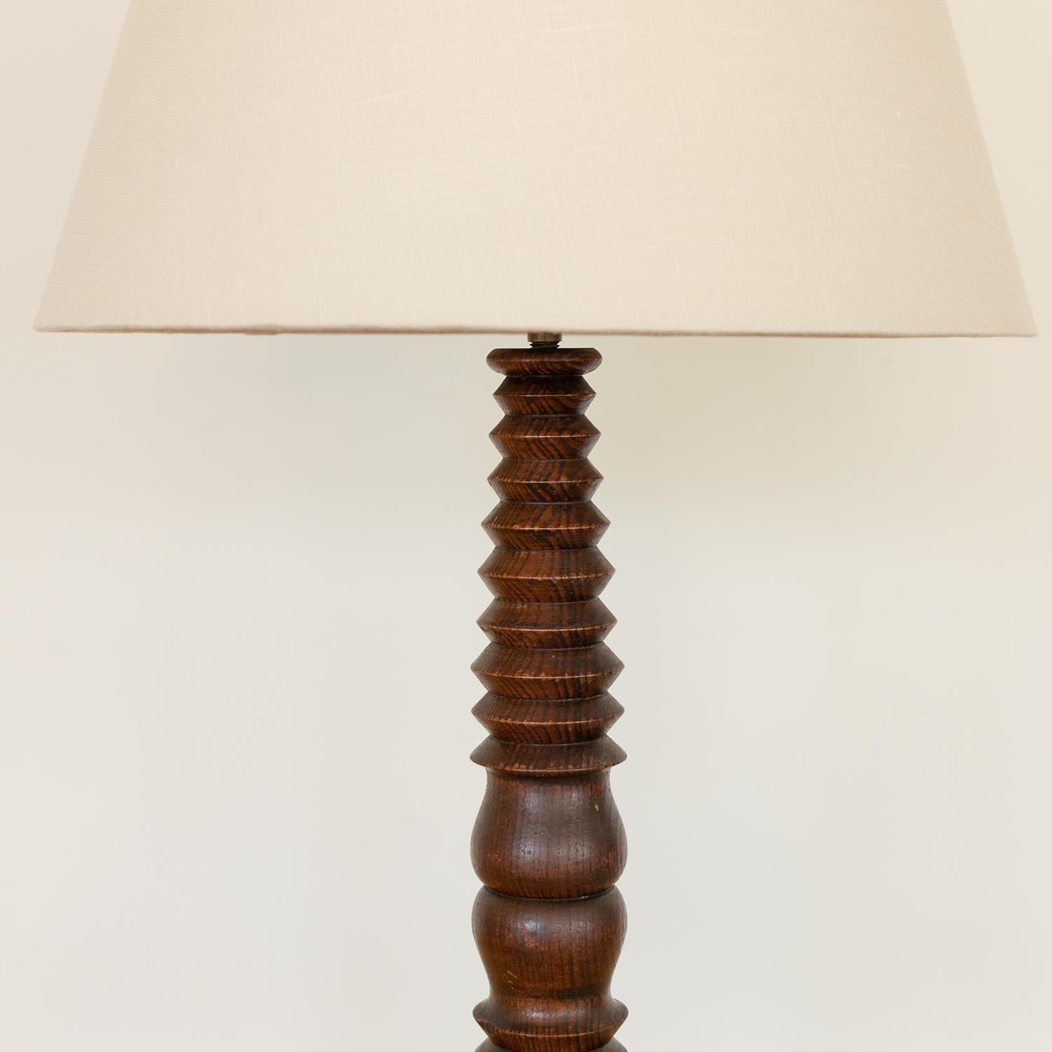 Tall French Carved Wood Table Lamp For Sale at 1stDibs