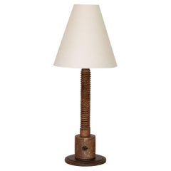 Tall French Carved Wood Table Lamp
