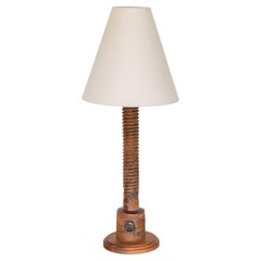 Retro Tall French Carved Wood Table Lamp