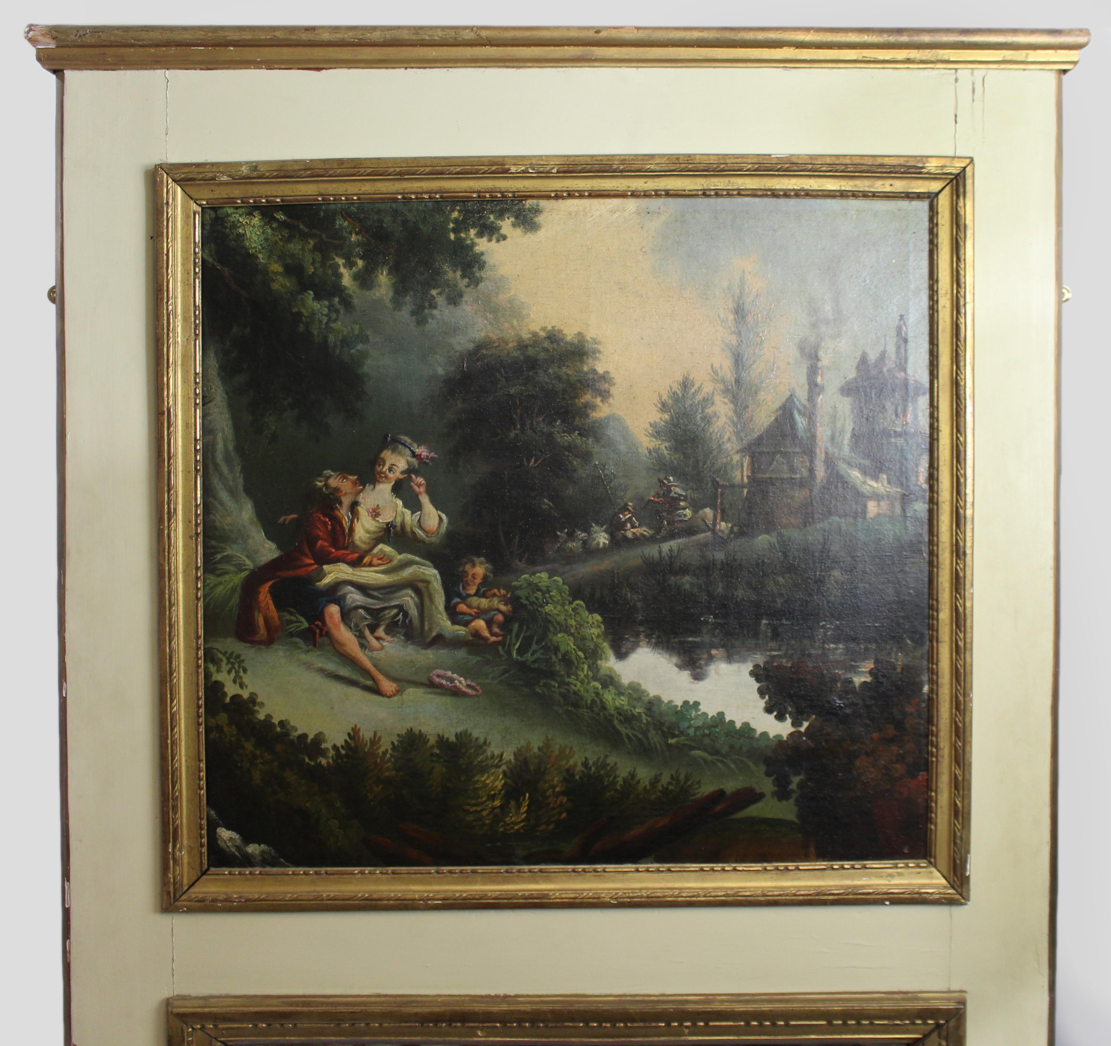 Großer französischer Château-Trumeau-Spiegel (Französisch) im Angebot