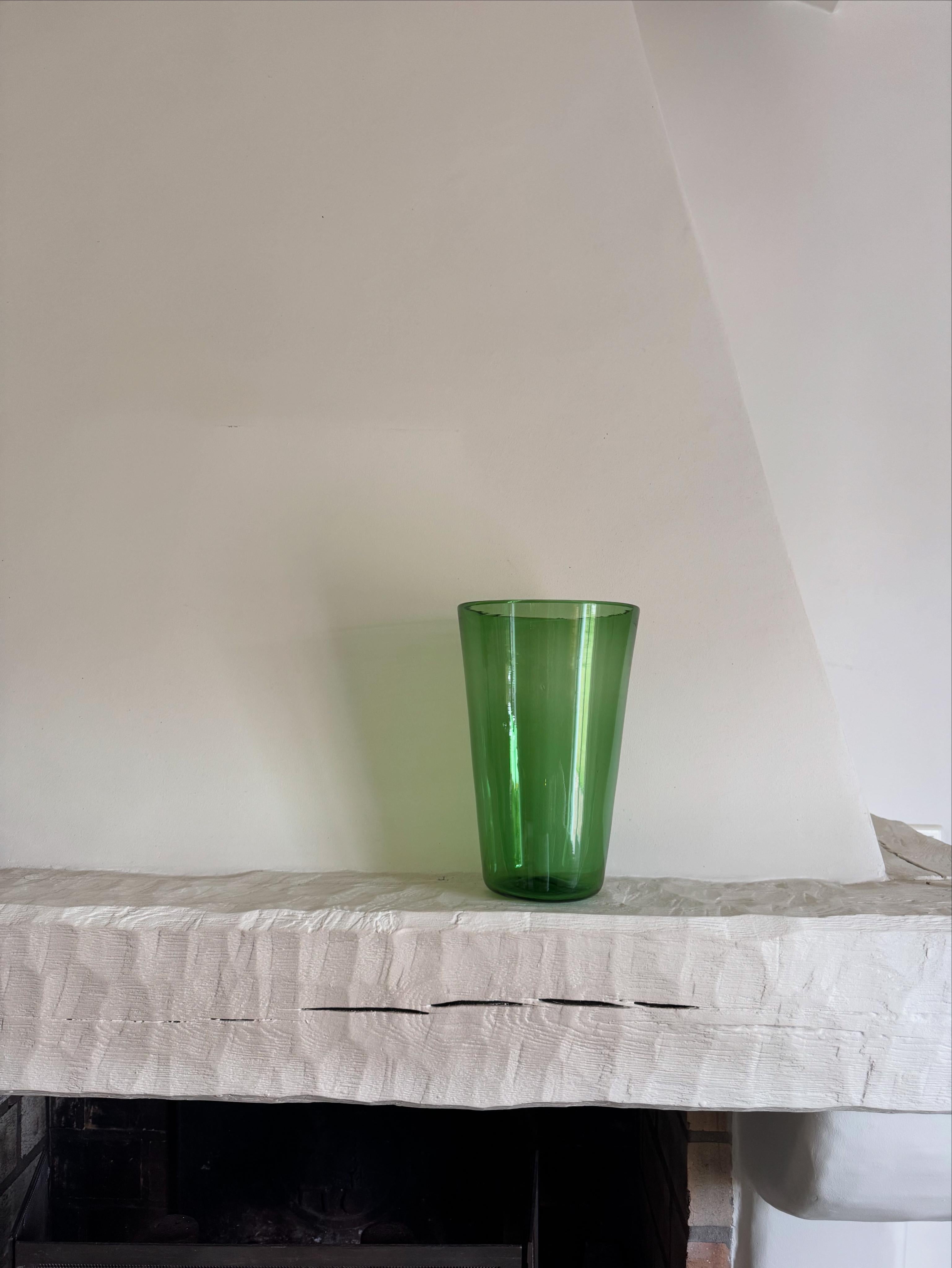 20th Century Tall French handblown vase pontil mark