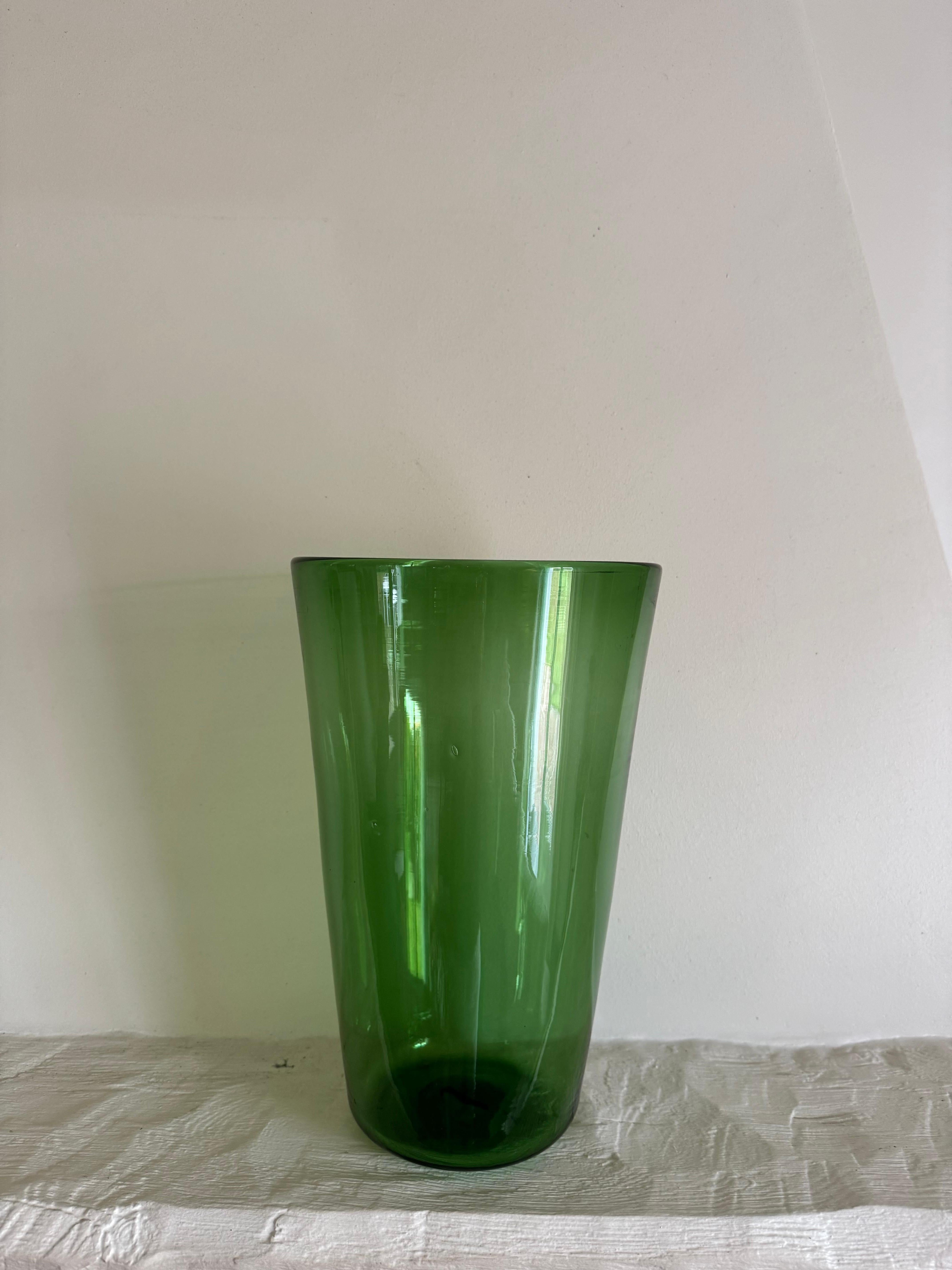Blown Glass Tall French handblown vase pontil mark