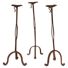 Tall French Iron Candlestick