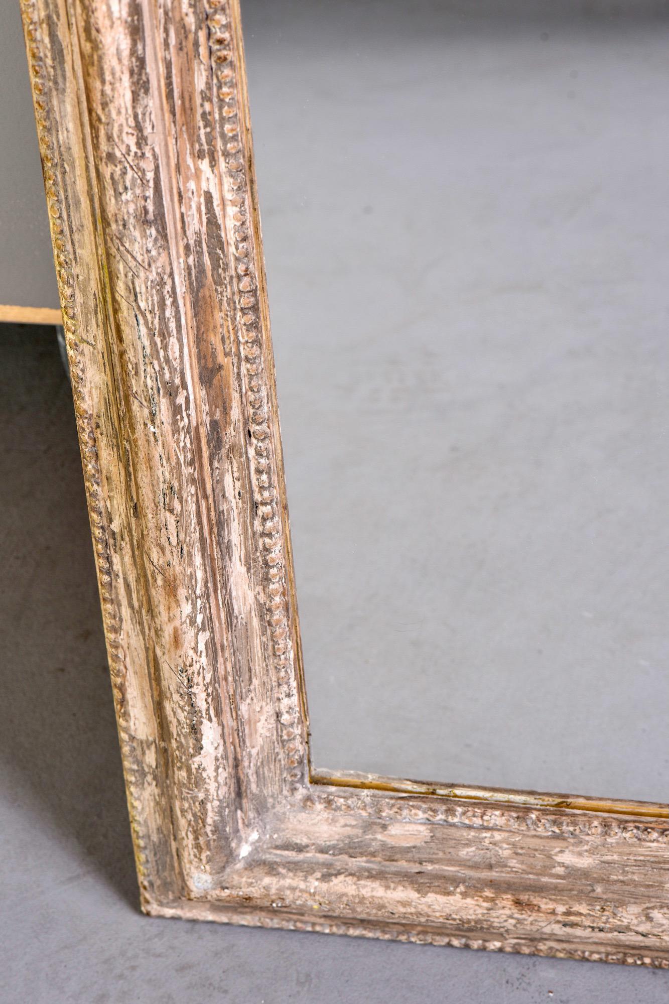 Tall French Louis Philippe Mirror with White Paint For Sale 6