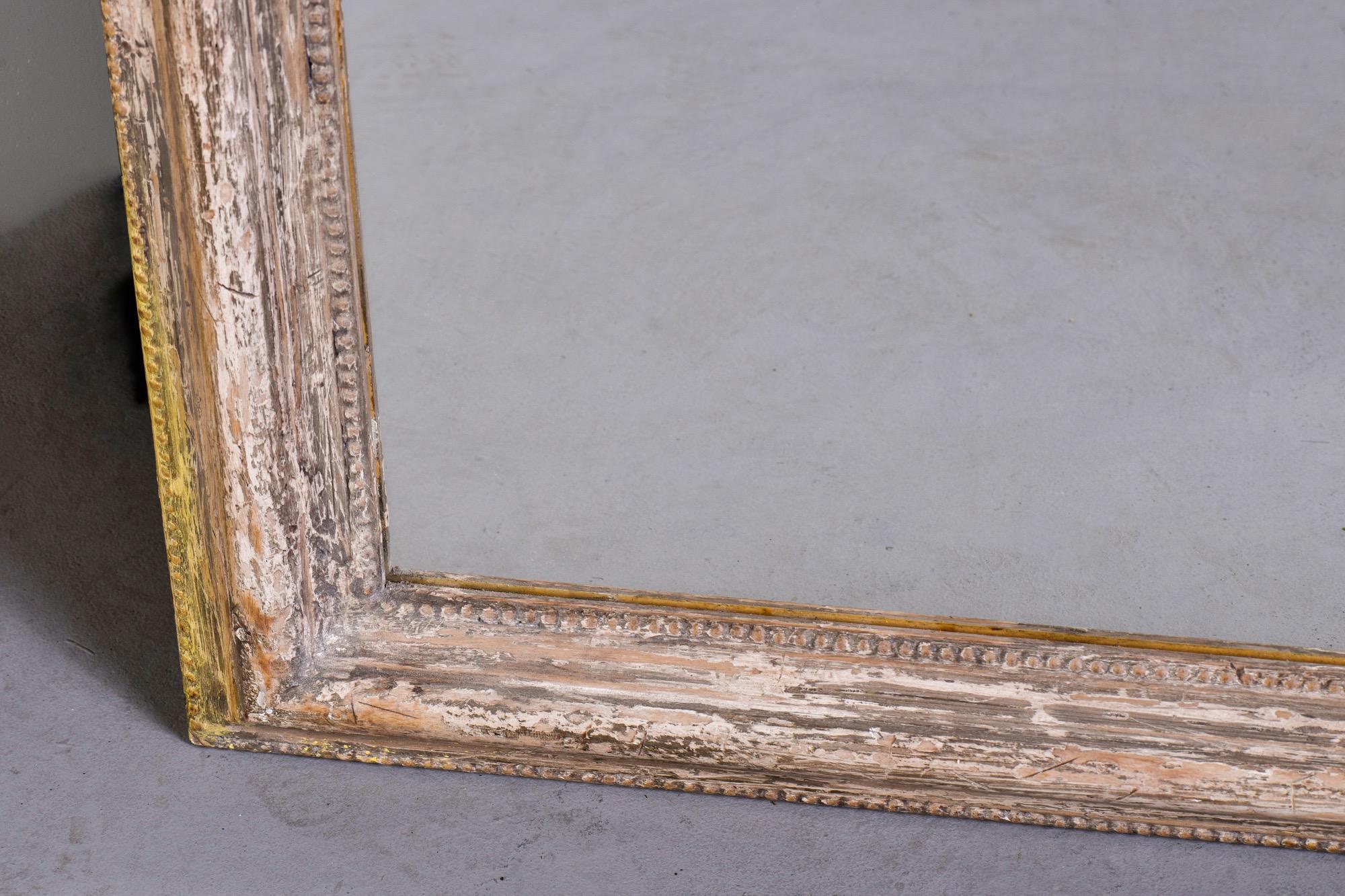19th Century Tall French Louis Philippe Mirror with White Paint For Sale