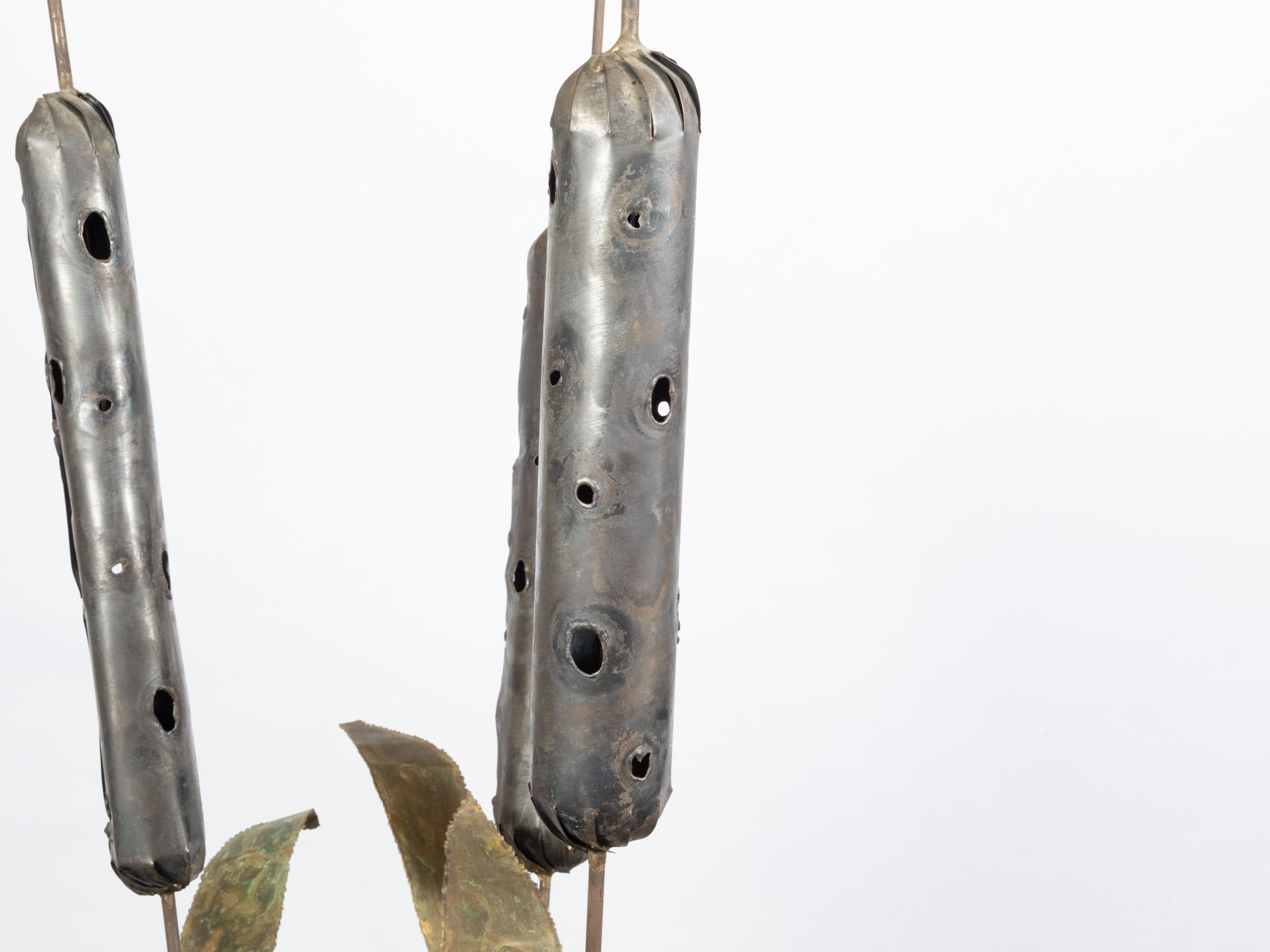 metal cattails sculpture