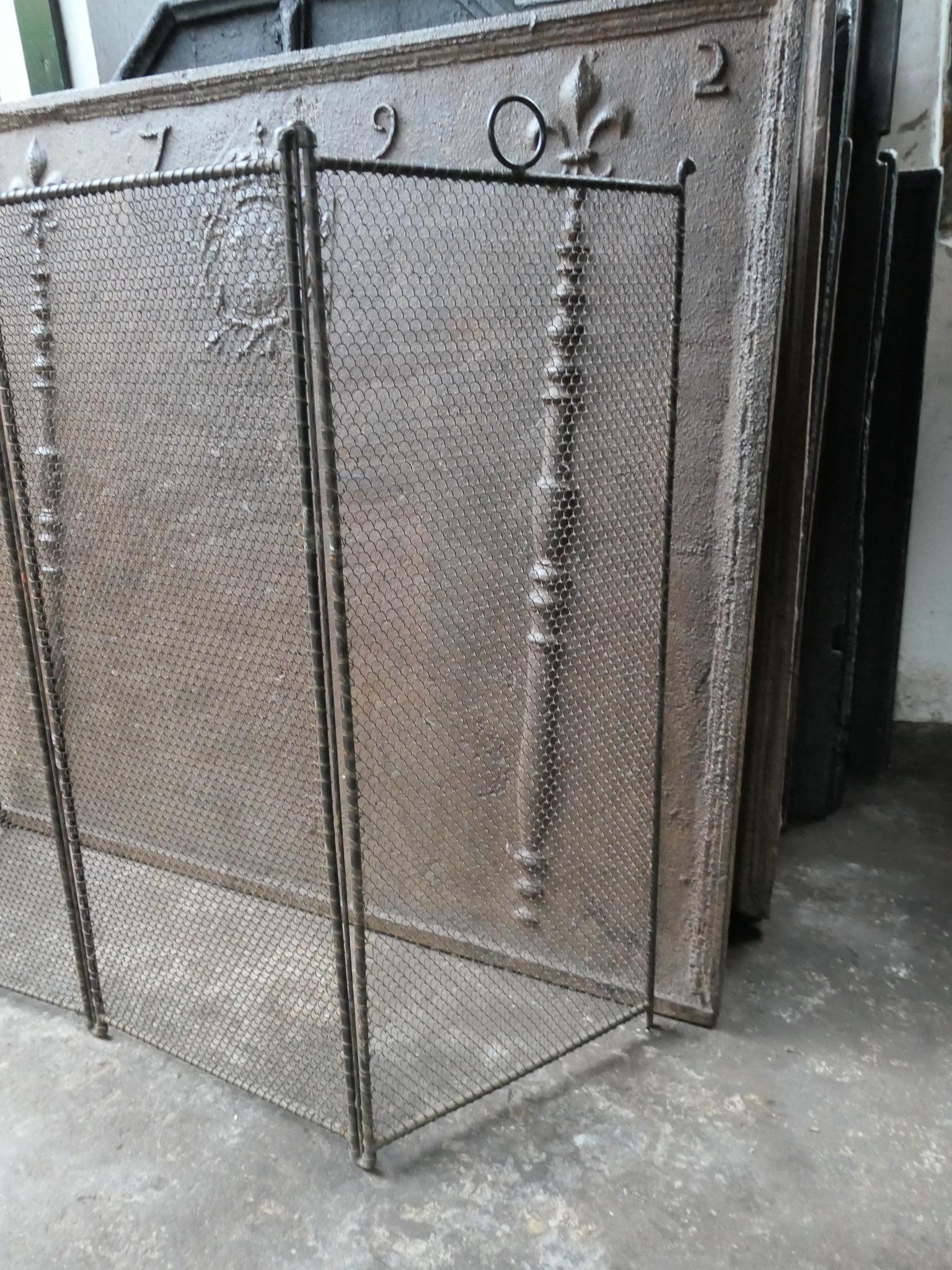 Tall French Napoleon III Fireplace Screen or Fire Screen, 19th Century 8
