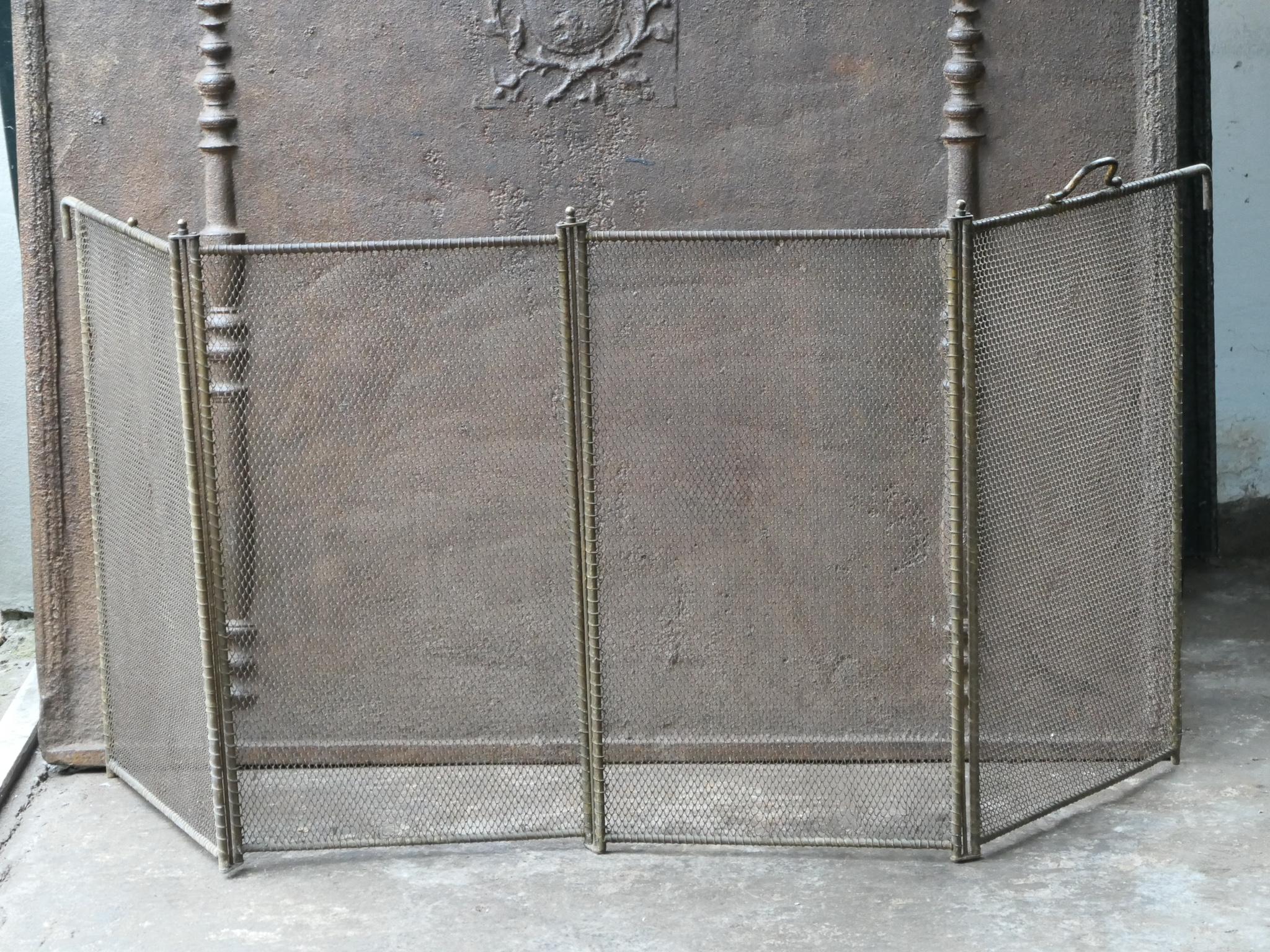 Forged Tall French Napoleon III Fireplace Screen or Fire Screen, 19th Century For Sale