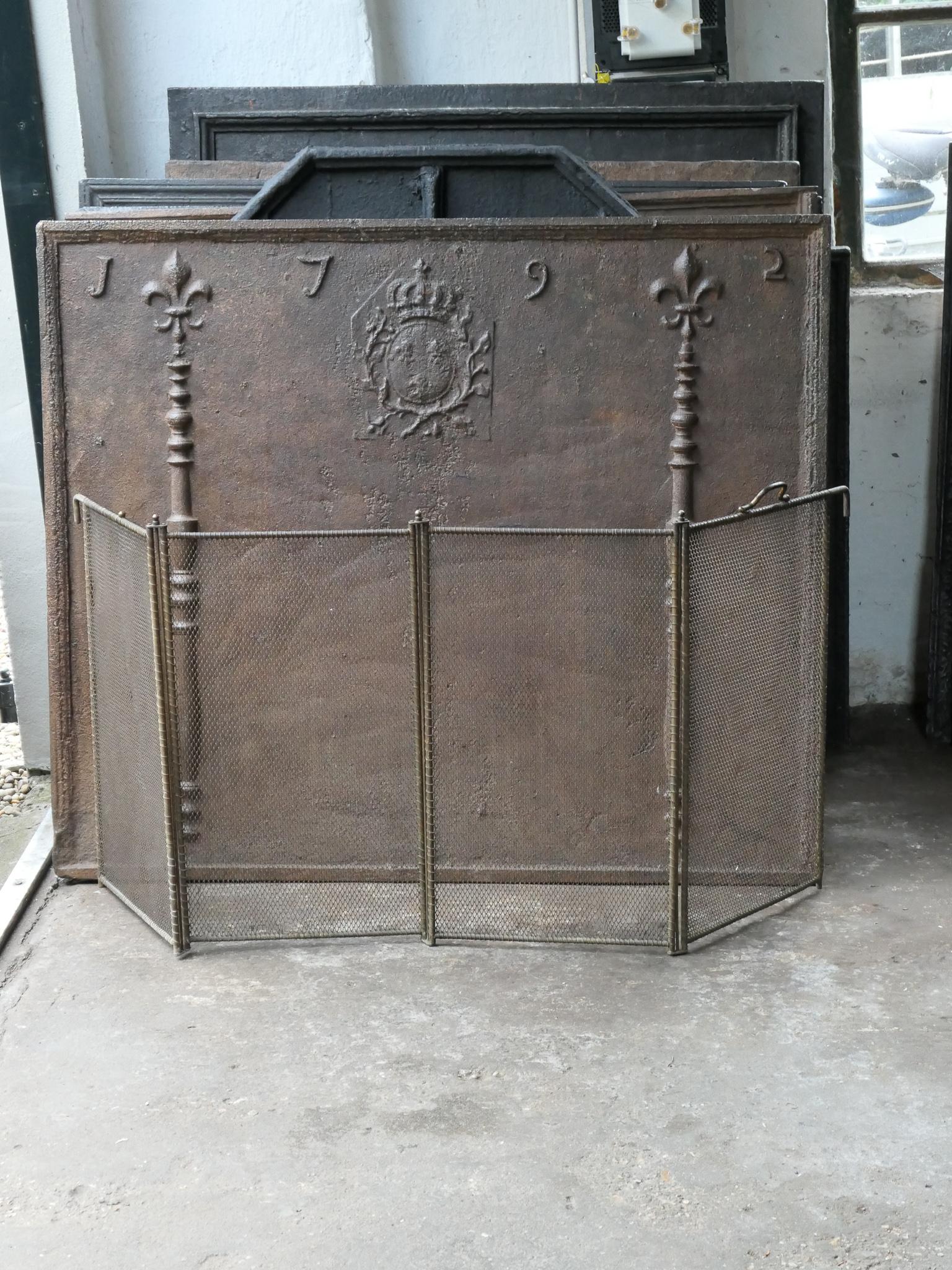 Tall French Napoleon III Fireplace Screen or Fire Screen, 19th Century In Good Condition For Sale In Amerongen, NL