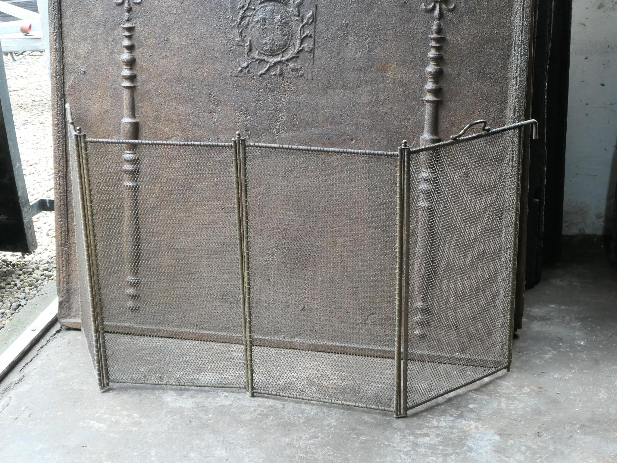 Iron Tall French Napoleon III Fireplace Screen or Fire Screen, 19th Century For Sale