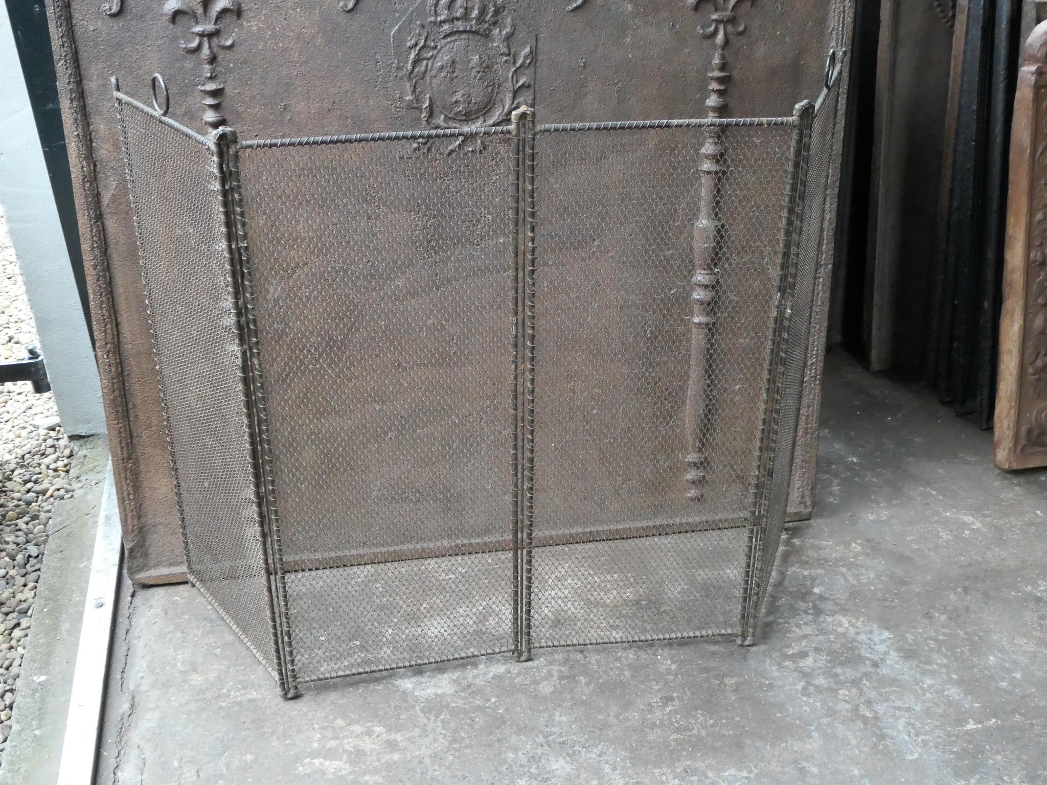 Tall French Napoleon III Fireplace Screen or Fire Screen, 19th Century 1