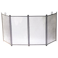 Tall French Napoleon III Fireplace Screen or Fire Screen, 19th Century