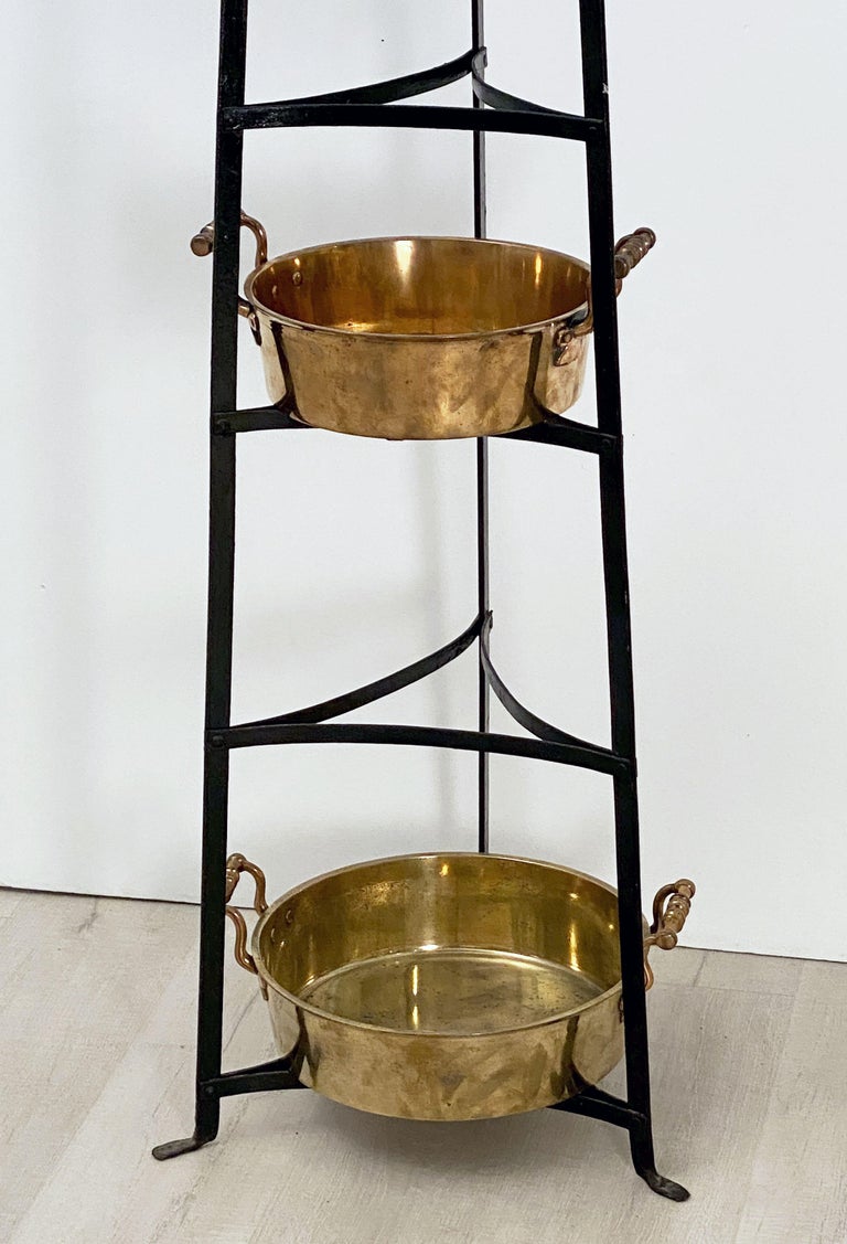 Tall French Pan or Pot Stand of Wrought Iron 'H 71' at 1stDibs
