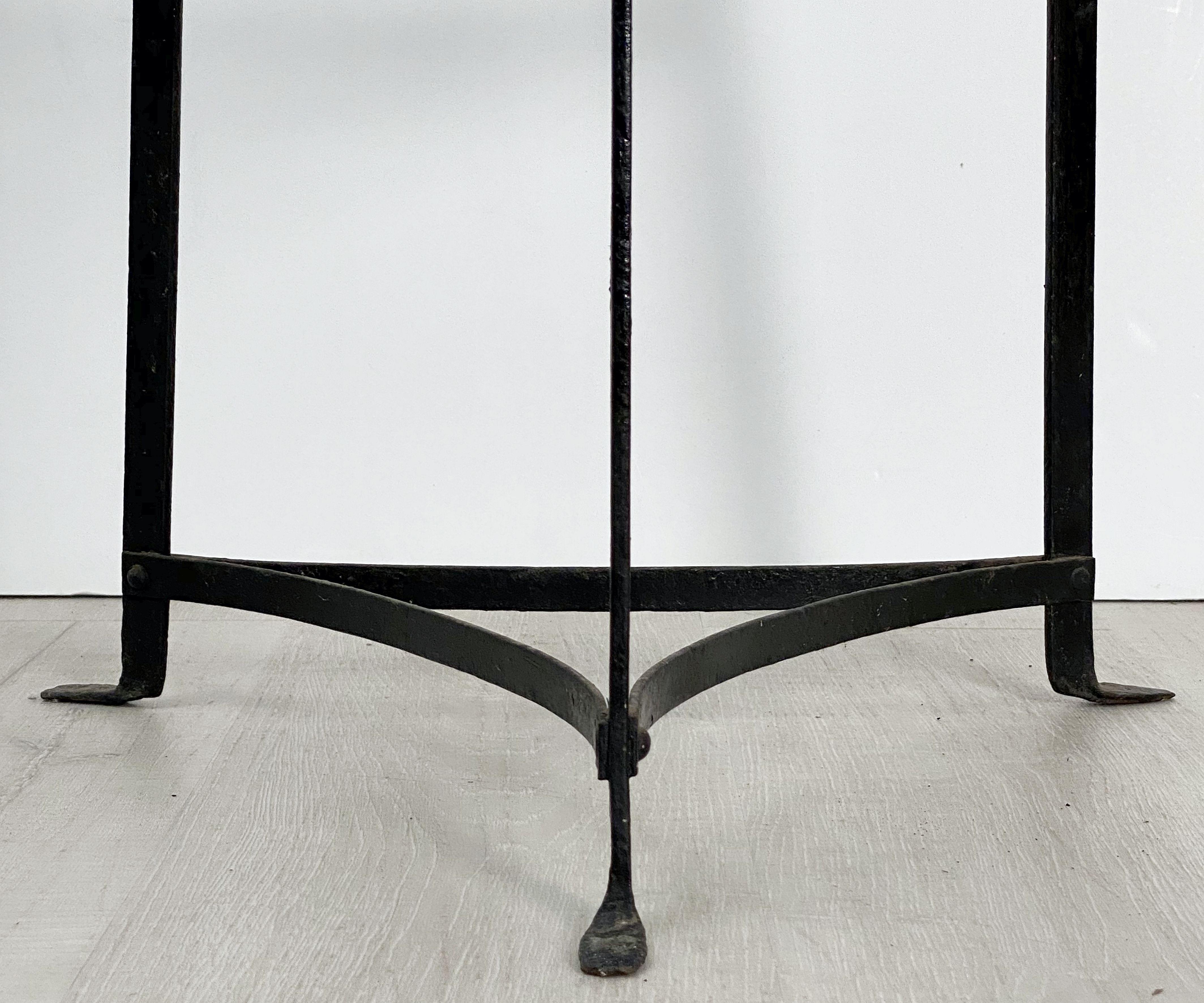 Tall French Pan or Pot Stand of Wrought Iron 'H 71' 8