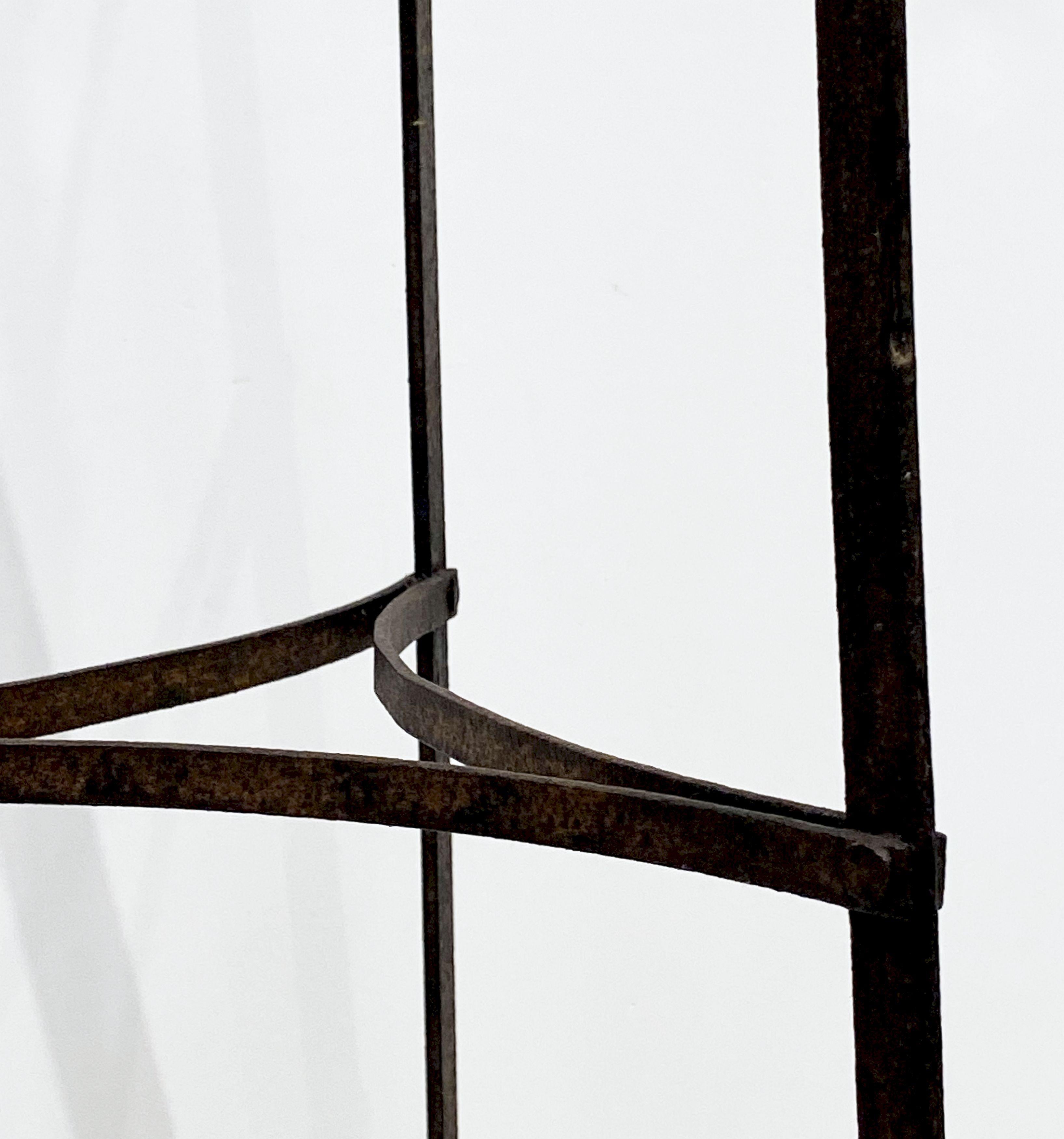 Tall French Pan or Pot Stand of Wrought Iron 6