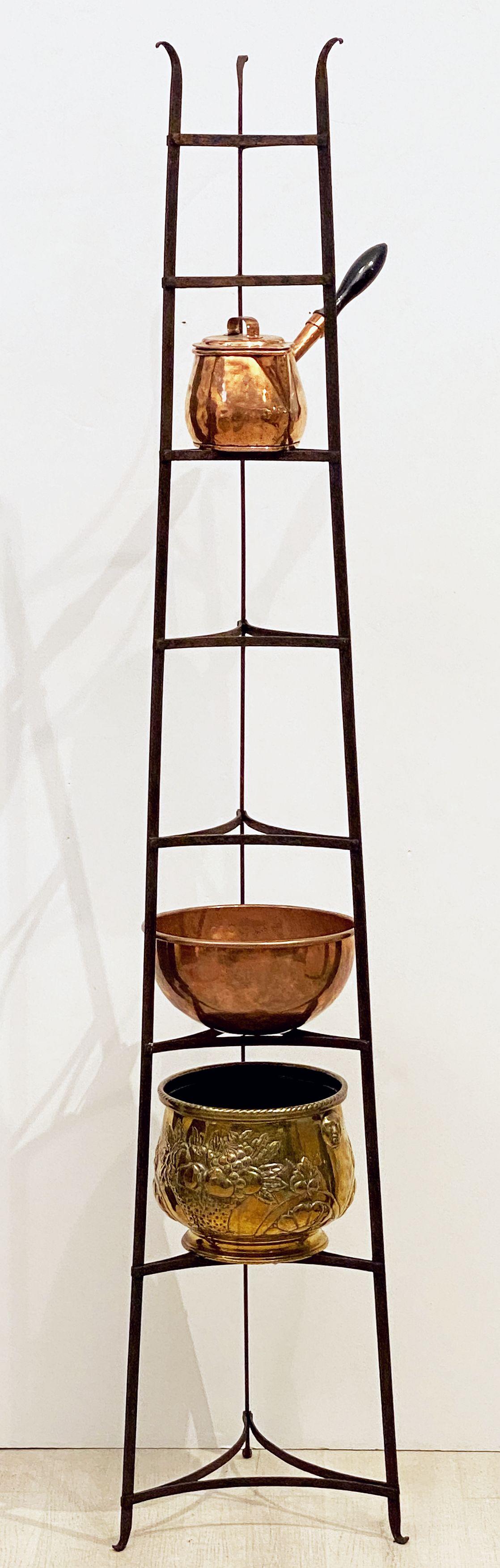 Tall French Pan or Pot Stand of Wrought Iron 8