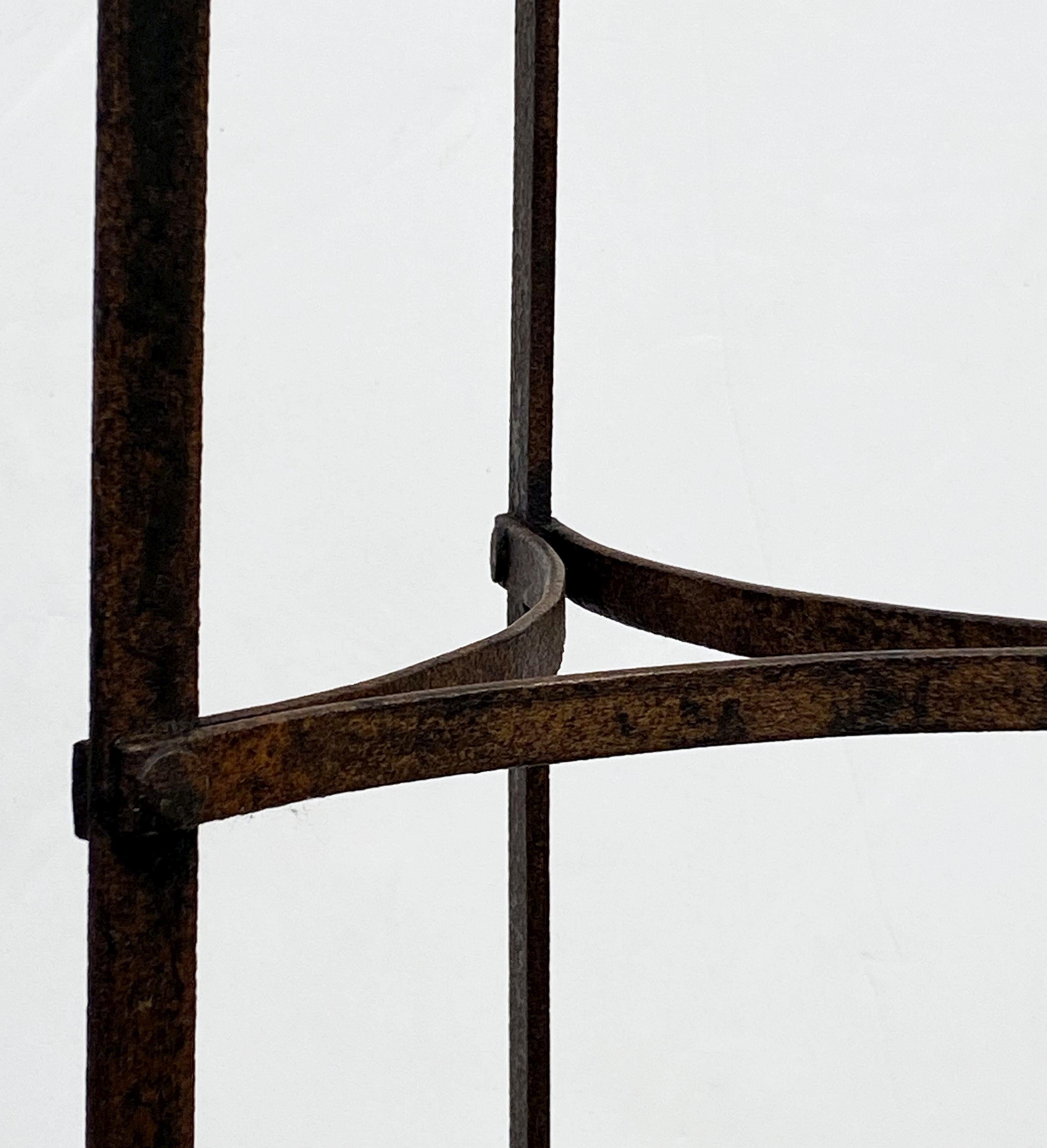 Tall French Pan or Pot Stand of Wrought Iron 10