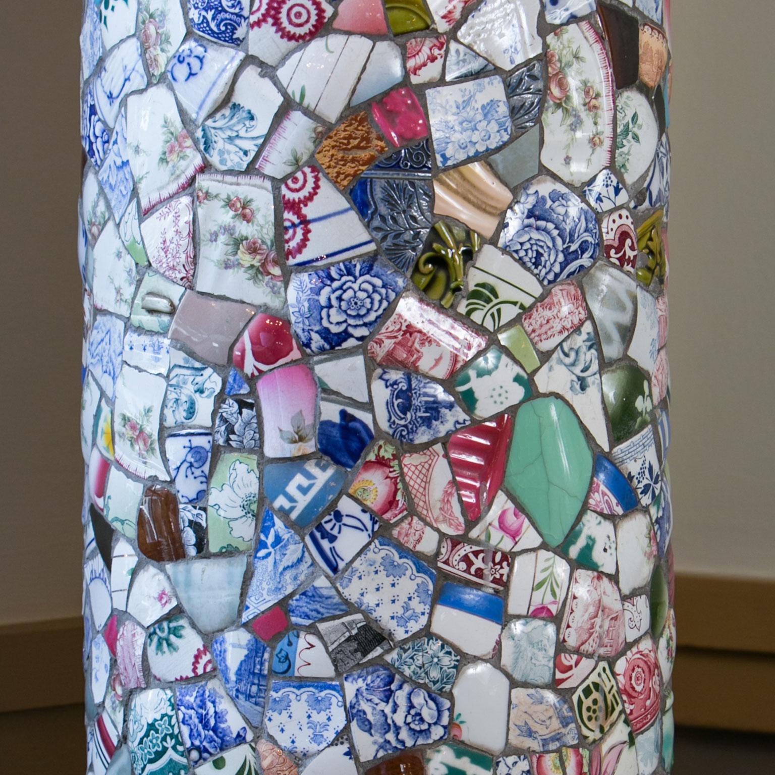 Mid-20th Century Tall Charming Mosaic Lamp